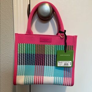 Kate Spade Target pink plaid tote
